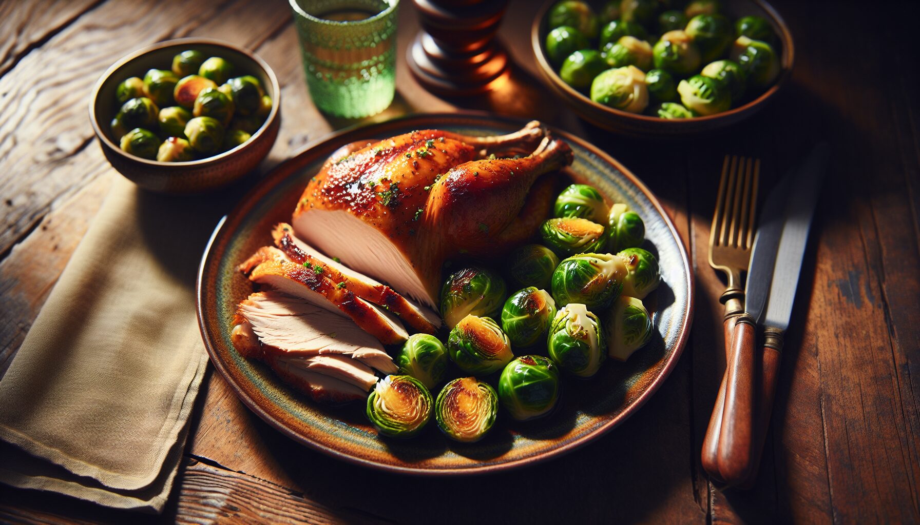 boiled brussel sprouts served with turkey boiled brussel sprouts served with turkey